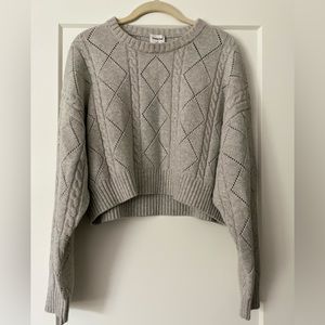 Aritzia Sunday Best Peggy Cropped Sweater - Grey - Size M